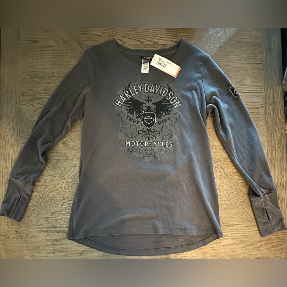 COPY - HARLEY DAVIDSON ladies waffle long sleeve shirt